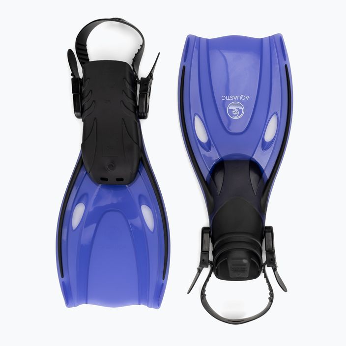 Set de snorkeling pentru copii AQUASTIC Shelly mască + tub + labe albastru 7