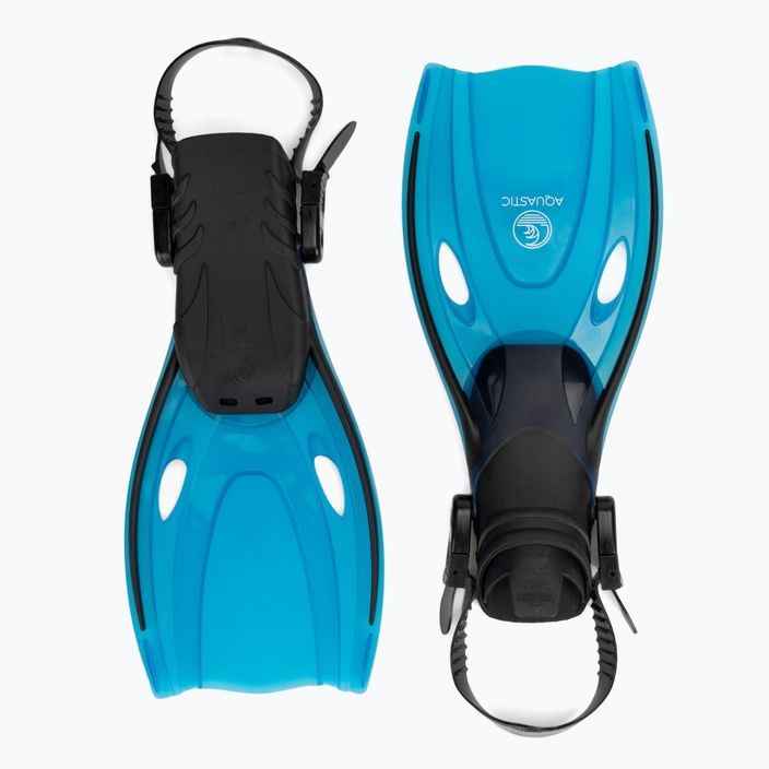 Labe de snorkeling pentru copii AQUASTIC Shelly albastru deschis 2