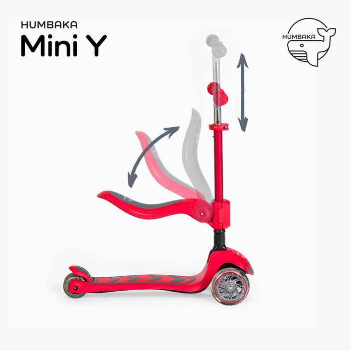 HUMBAKA Mini Y scuter cu trei roți pentru copii roșu HBK-S6Y 3