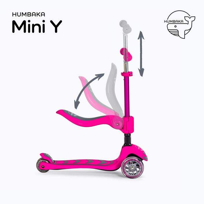 HUMBAKA Mini Y scuter cu trei roți pentru copii roz HBK-S6Y 3