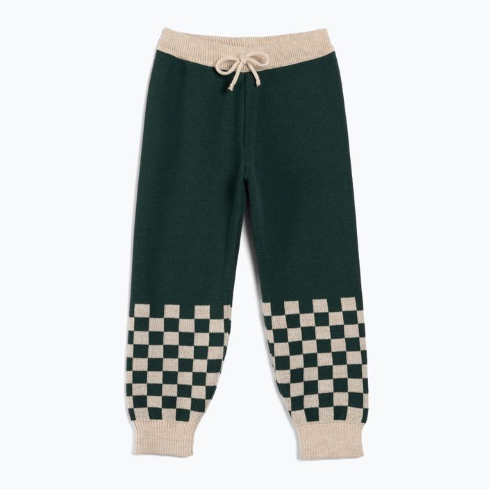 KID STORY pantaloni pentru copii Merino verde șahboard Merino
