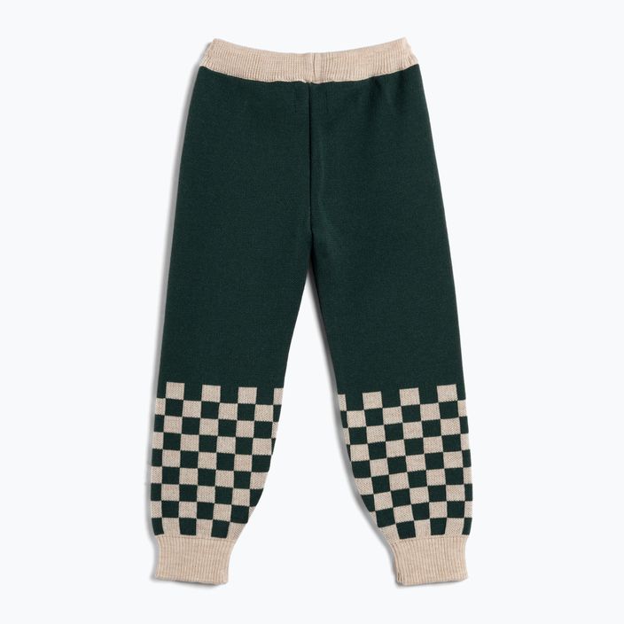 KID STORY pantaloni pentru copii Merino verde șahboard Merino 2