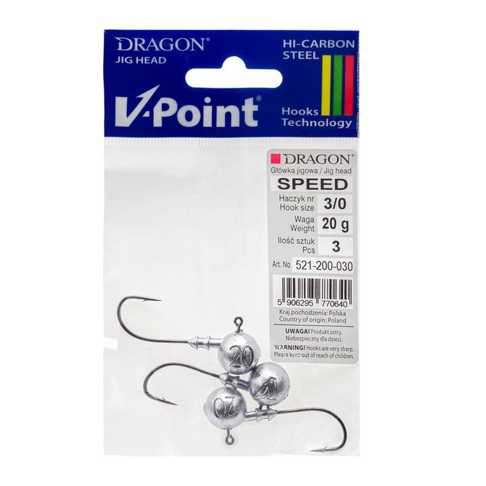 Dragon V-Point Speed 20g 3pc jig head negru PDF-521-200-030 2