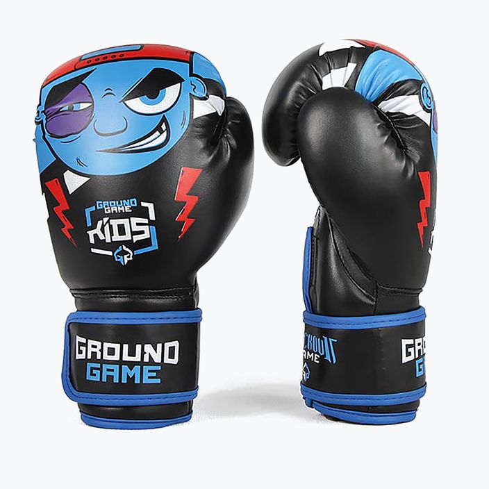 Mănuși de box pentru copii Ground Game Prodigy negru și albastru 7