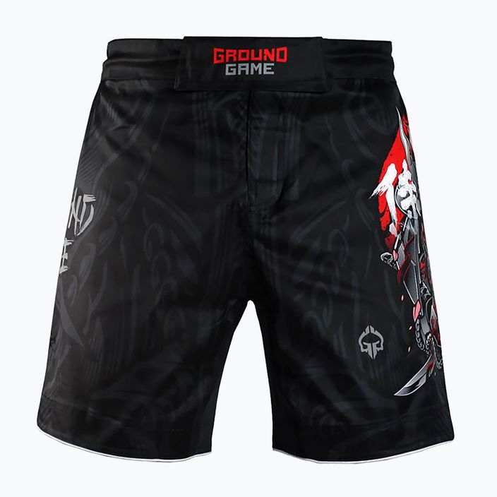 Pantaloni scurți de antrenament pentru bărbați Ground Game MMA Samurai 2.0 negru/roșu