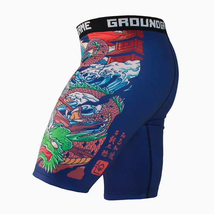 Pantaloni scurți de antrenament pentru bărbați Ground Game Vale Tudo Tatakai albastru 5