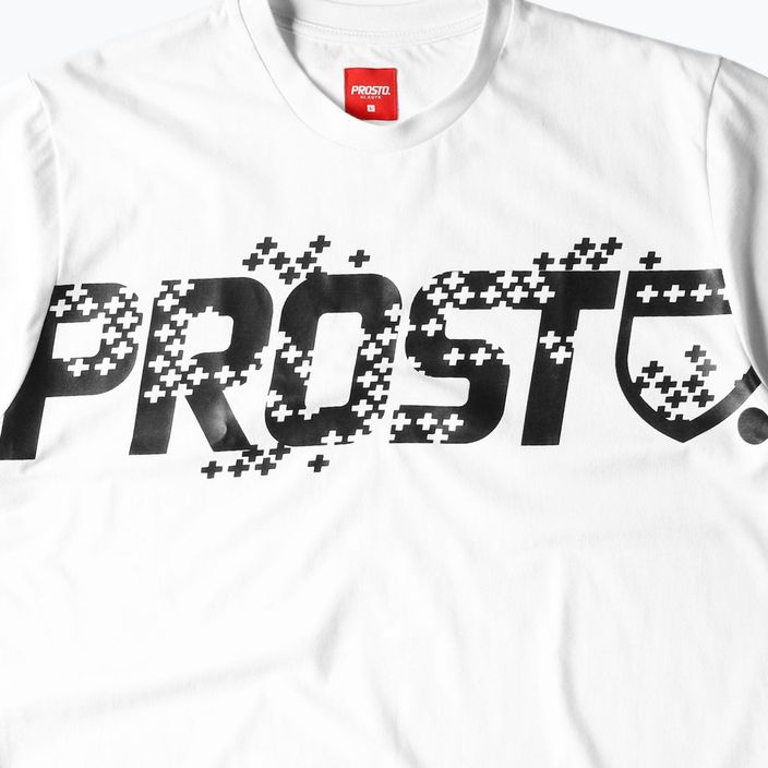 T-shirt pentru bărbați PROSTO Plusrain alb KL222MTEE2021 2