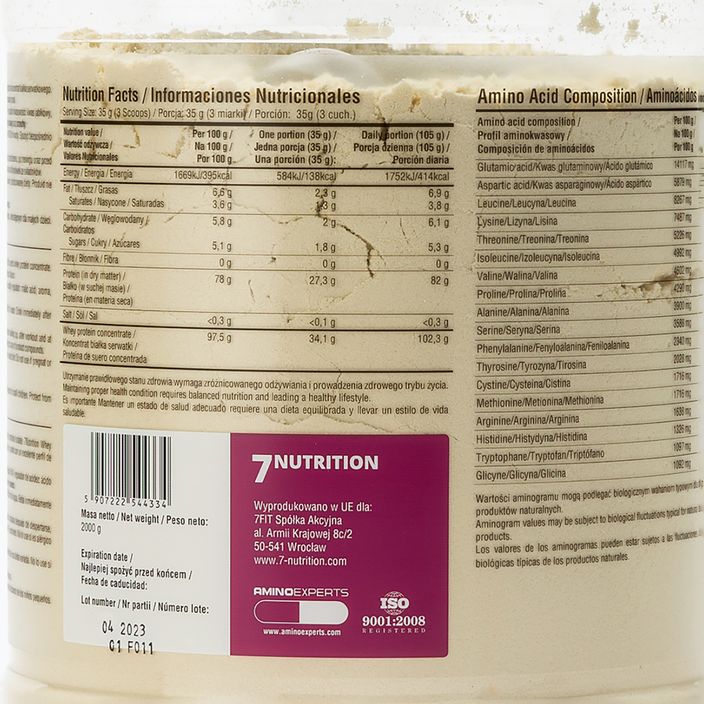 Proteină din zer 7Nutrition Protein 80 ciocolată albă cu cireșe 7Nu000235 3