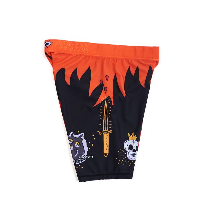 Pantaloni scurți de antrenament pentru bărbați MANTO Diablo negru-portocaliu MNS545_BLK 6