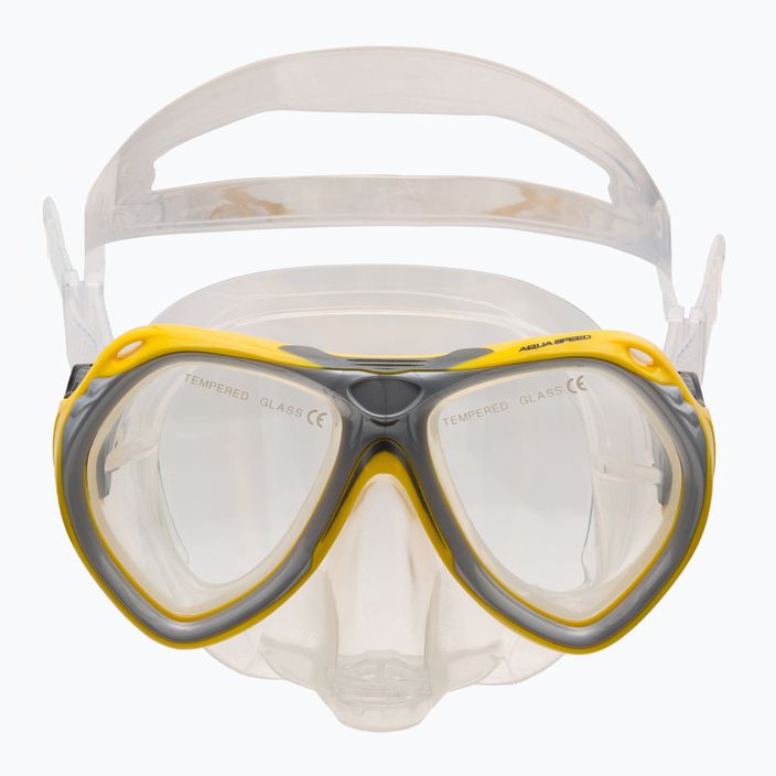 Set de snorkel pentru copii AQUA-SPEED Aura + mască Evo + snorkel galben 605 2