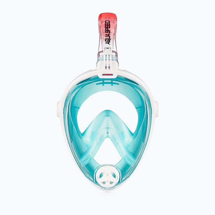 Mască facială completă de snorkeling AQUA-SPEED Spectra 2.0 alb/albastră 2