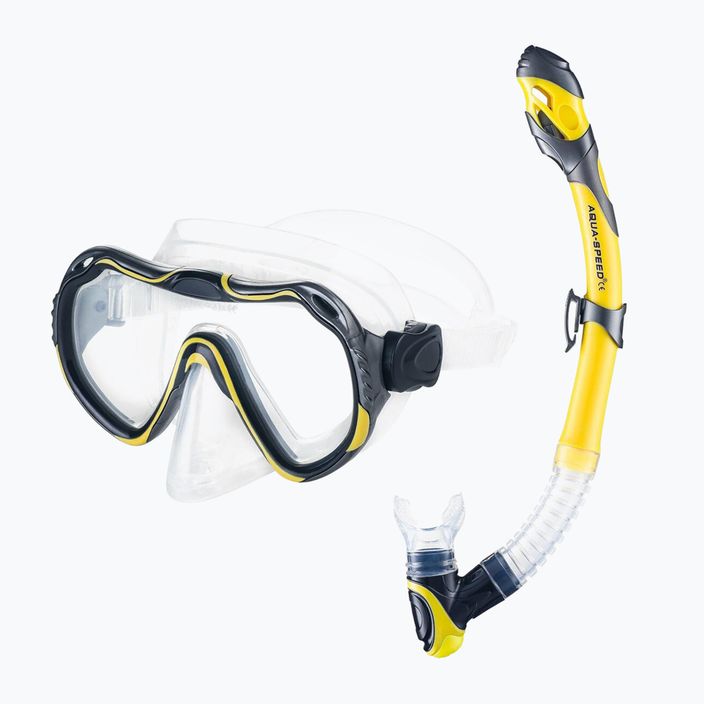 Set de scufundări AQUA-SPEED Java + Elba mască + tub galbe 8206 8