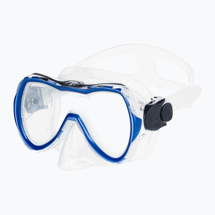 Set de snorkeling AQUA-SPEED Enzo + Evo mască + tub + sac albastru 2
