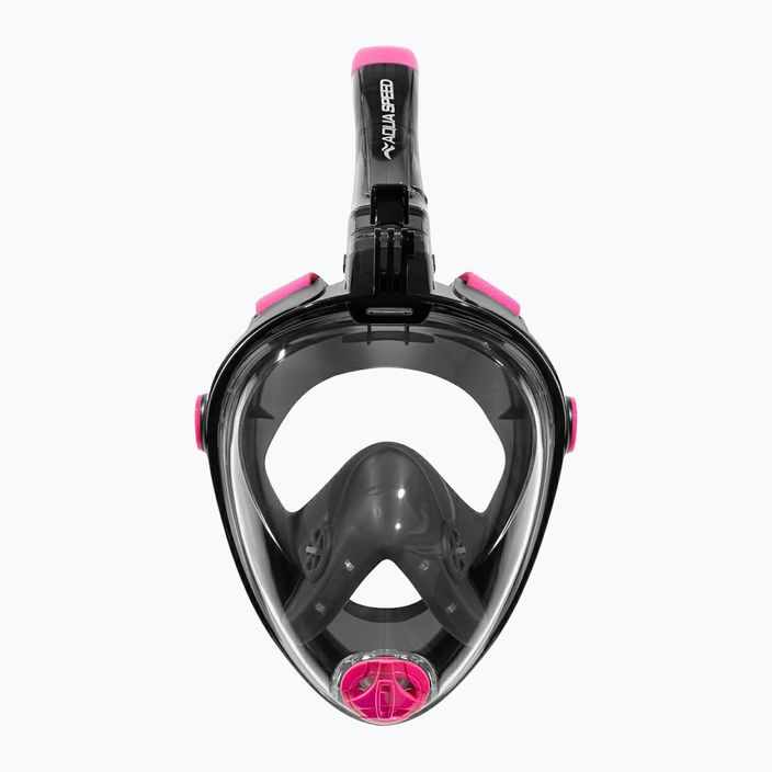 Mască facială completă de snorkeling AQUA-SPEED Spectra 2.0 neagră/roz 2