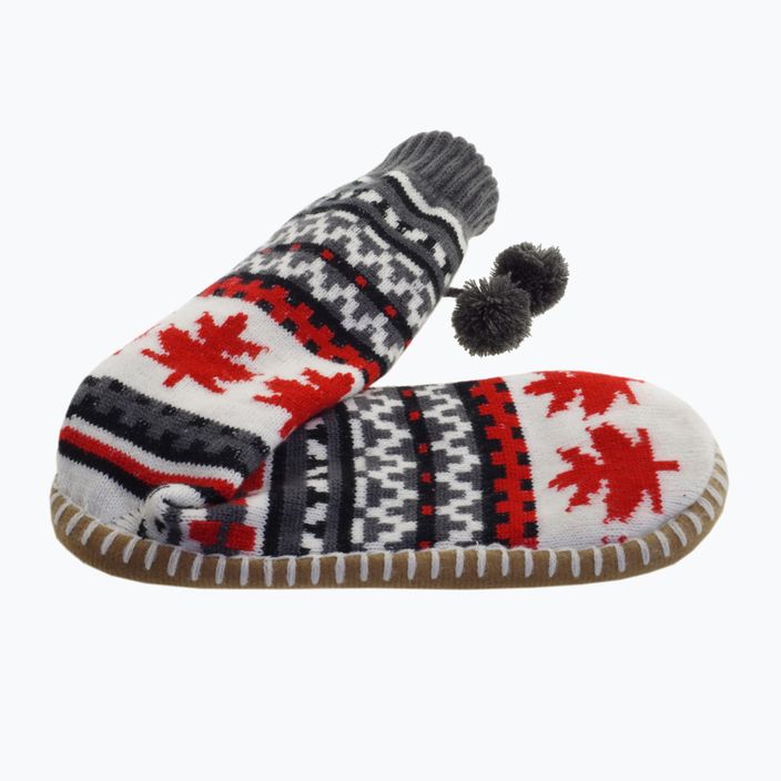 Papuci încălziți cu șosete Glovii GOB alb/roșu/gri 4
