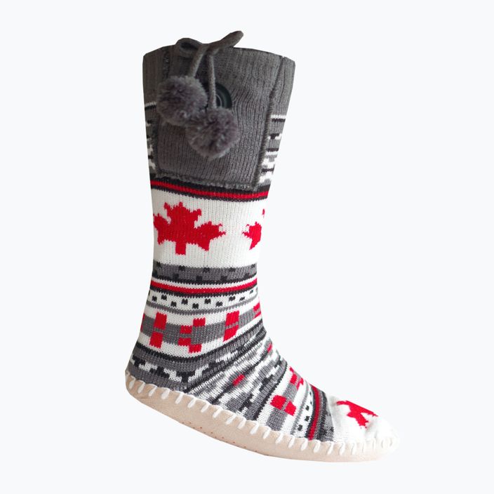 Papuci încălziți cu șosete Glovii GQ4 alb/roșu/gri