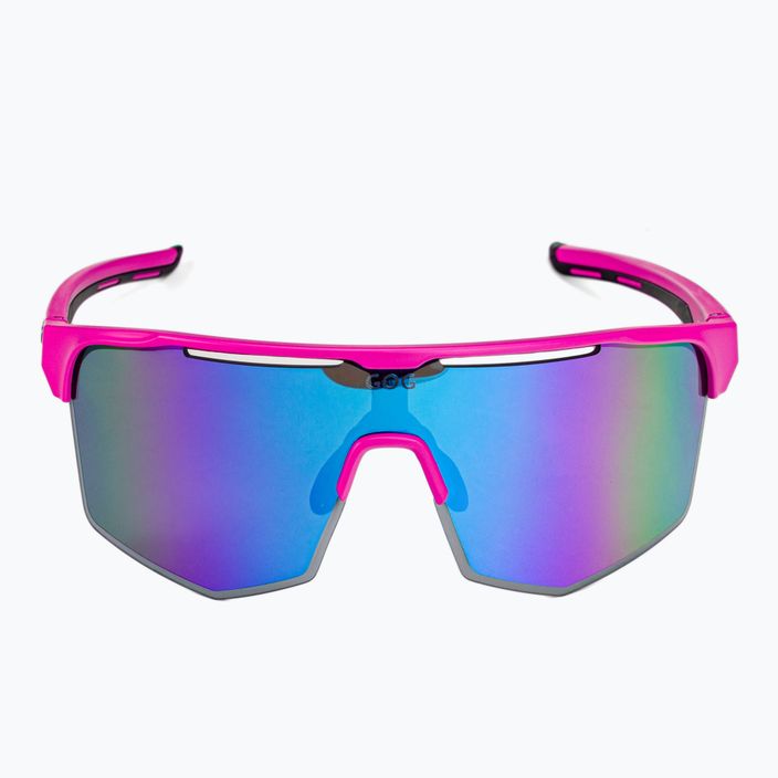 Ochelari de ciclism GOG Athena roz neon mat / negru / alb-albastru policromat E508-3 3