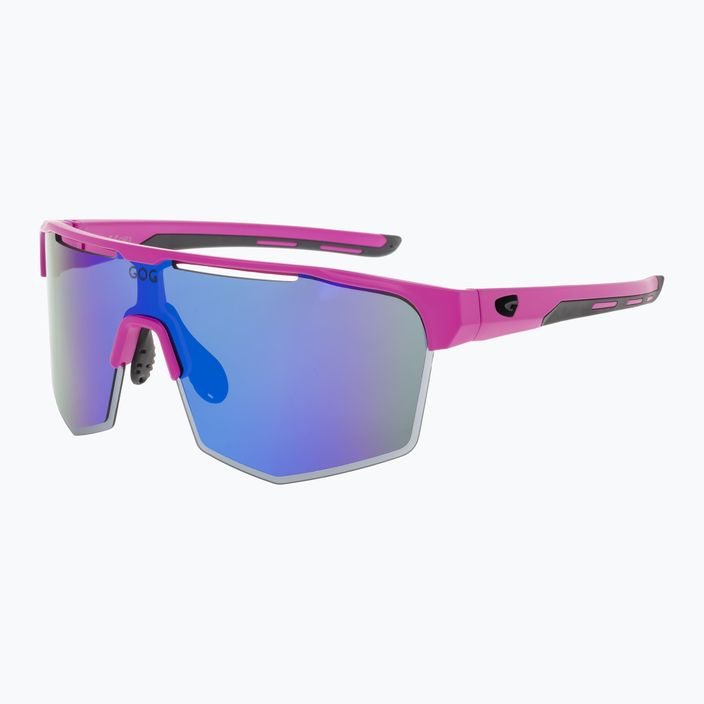 Ochelari de ciclism GOG Athena roz neon mat / negru / alb-albastru policromat E508-3 5