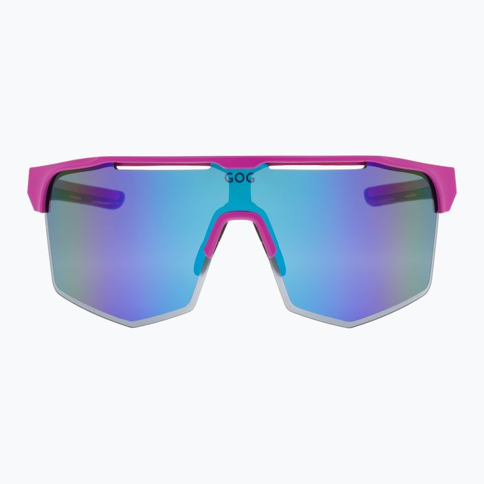 Ochelari de ciclism GOG Athena roz neon mat / negru / alb-albastru policromat E508-3 6
