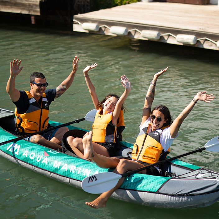Caiac gonflabil 3-personă 12'6″ AquaMarina Recreational Kayak verde Laxo-380 9