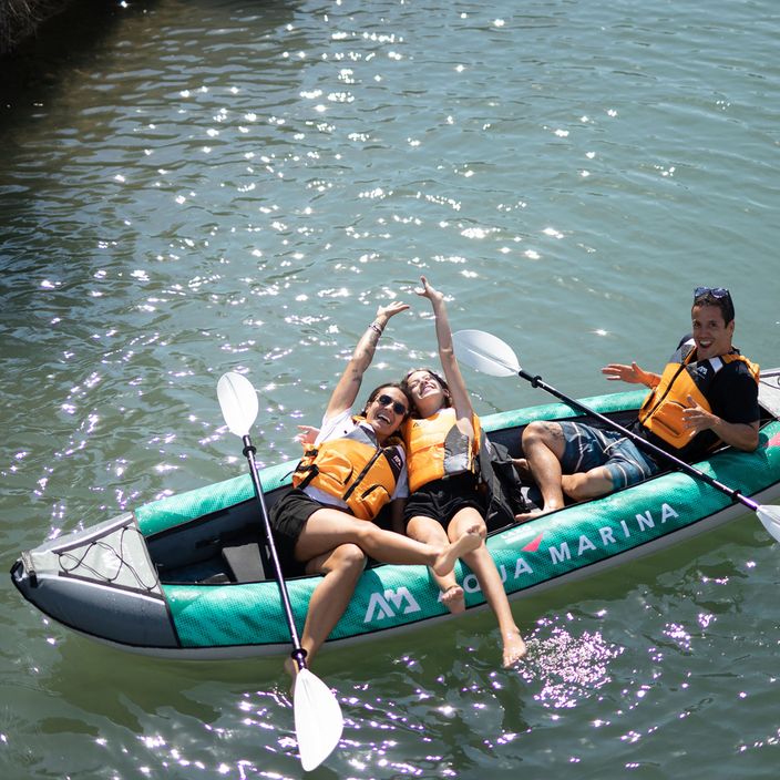Caiac gonflabil 3-personă 12'6″ AquaMarina Recreational Kayak verde Laxo-380 10