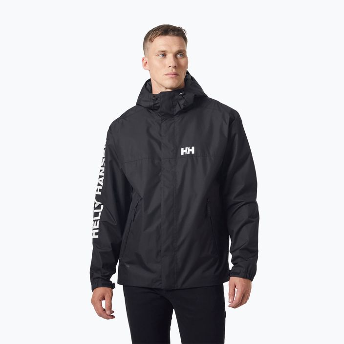 Jachetă de ploaie Helly Hansen Ervik pentru bărbați, negru