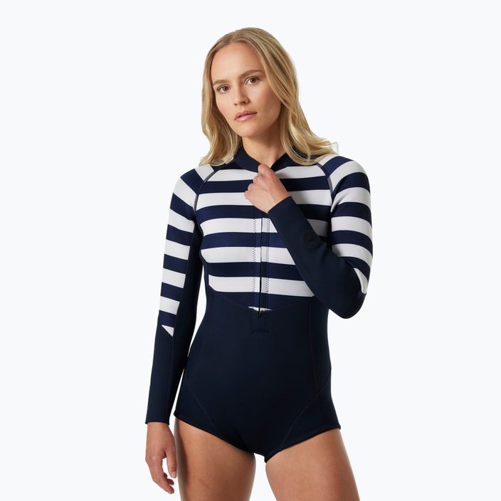 Combinezon de înot pentru femei  Helly Hansen Waterwear Long Sleeve Spring Wetsuit navy stripe 3