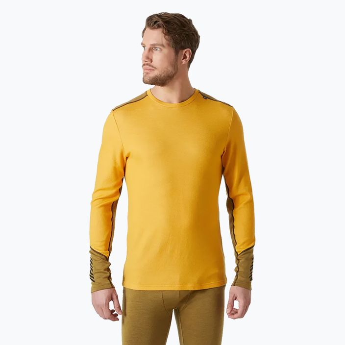 Longsleeve termic pentru bărbați Helly Hansen Lifa Merino Midweight Crew golden glow