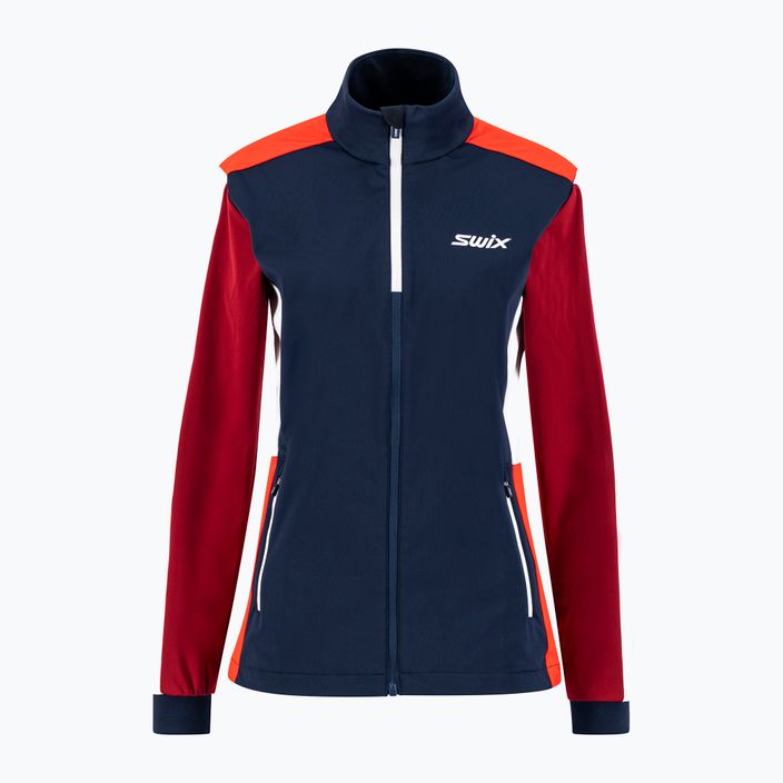 Jachetă de schi fond pentru femei Swix Cross albastru marin și roșu 12346-75120-XS 7