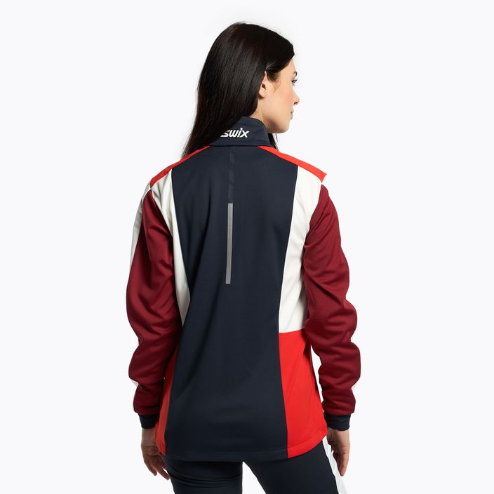 Jachetă de schi fond pentru femei Swix Cross albastru marin și roșu 12346-75120-XS 3