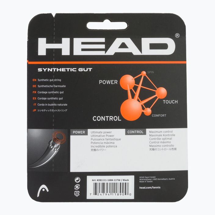 HEAD Synthetic Gut corzi de tenis negru 281111 2