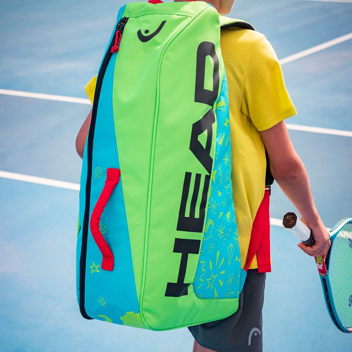 Geantă de tenis pentru copii HEAD Junior Combi Novak albastru-verde 283672 8