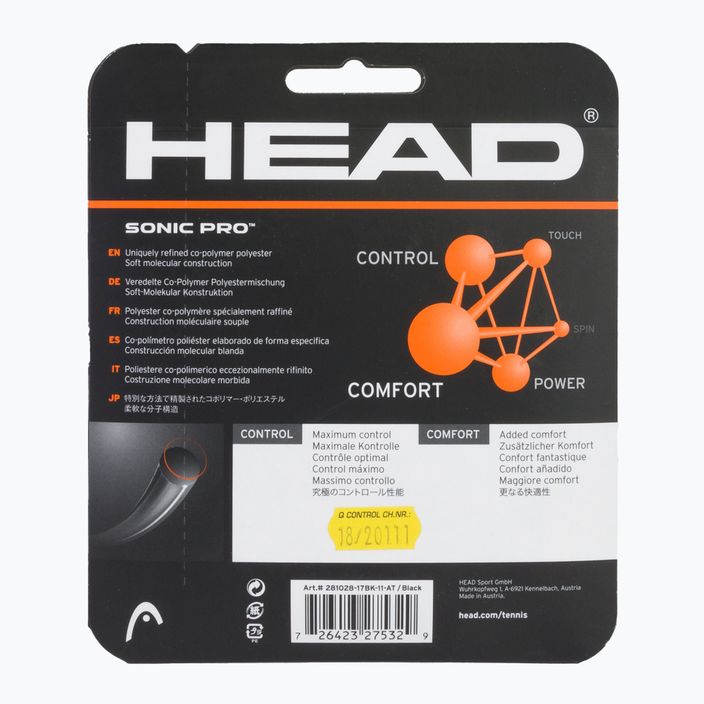 HEAD Sonic Pro coardă de tenis negru 281028 2