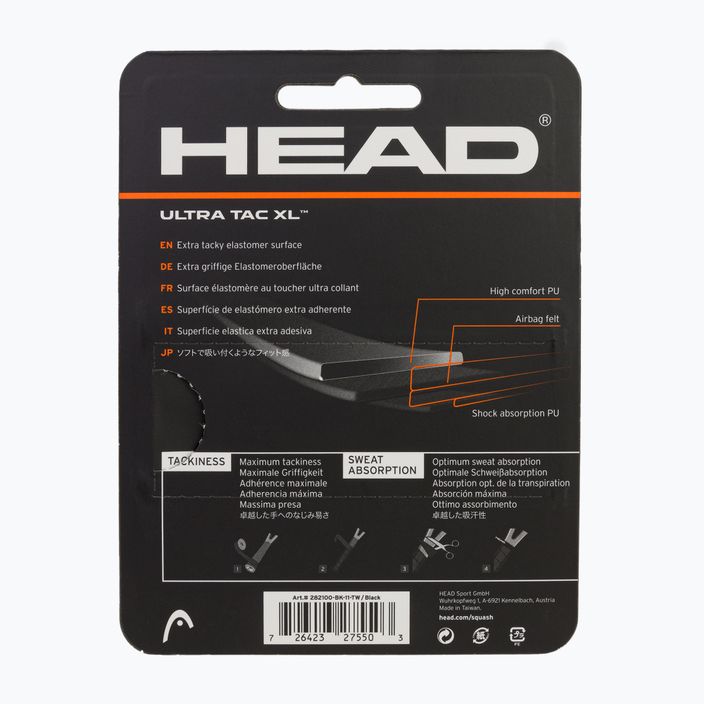 HEAD SQ UltraTac Xl Squash Wrap negru 282100 2