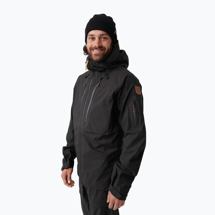 Jachetă de ploaie pentru bărbați Fjällräven Keb Eco-Shell negru F82411