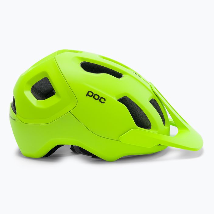 Cască de bicicletă POC Axion SPIN fluorescent yellow/green matt 3