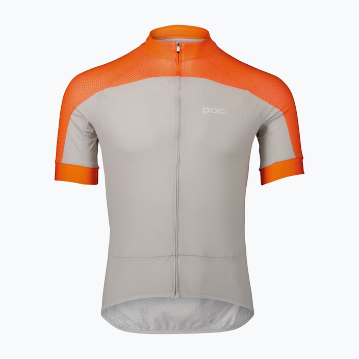 Tricou de ciclism pentru bărbați POC Essential Road Logo zink orange/granite grey