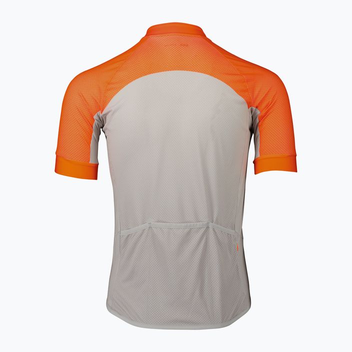 Tricou de ciclism pentru bărbați POC Essential Road Logo zink orange/granite grey 2