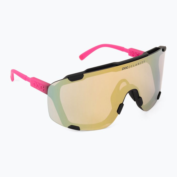 Ochelari de protecție pentru bicicletă POC Devour fluo pink/uranium black translucent/clarity road gold 2