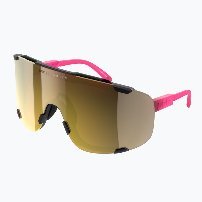 Ochelari de protecție pentru bicicletă POC Devour fluo pink/uranium black translucent/clarity road gold 6