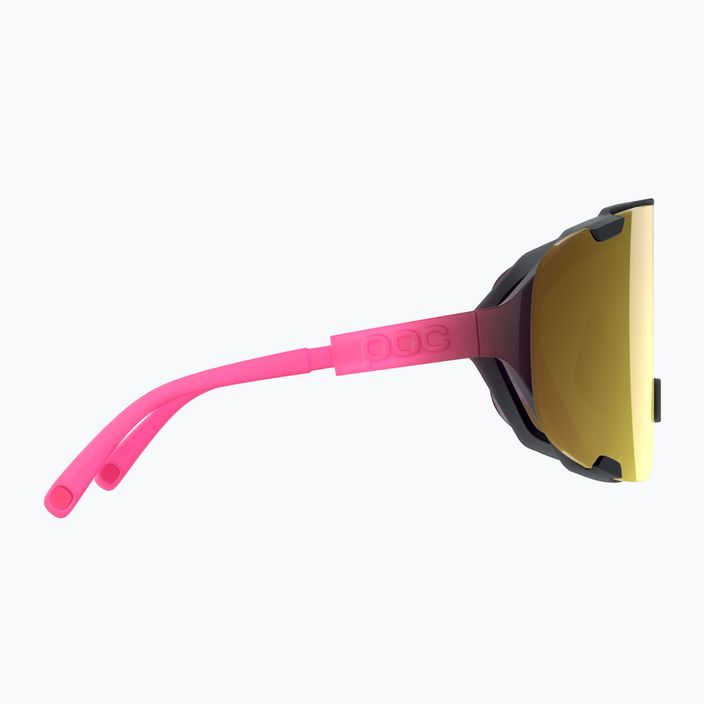 Ochelari de protecție pentru bicicletă POC Devour fluo pink/uranium black translucent/clarity road gold 9
