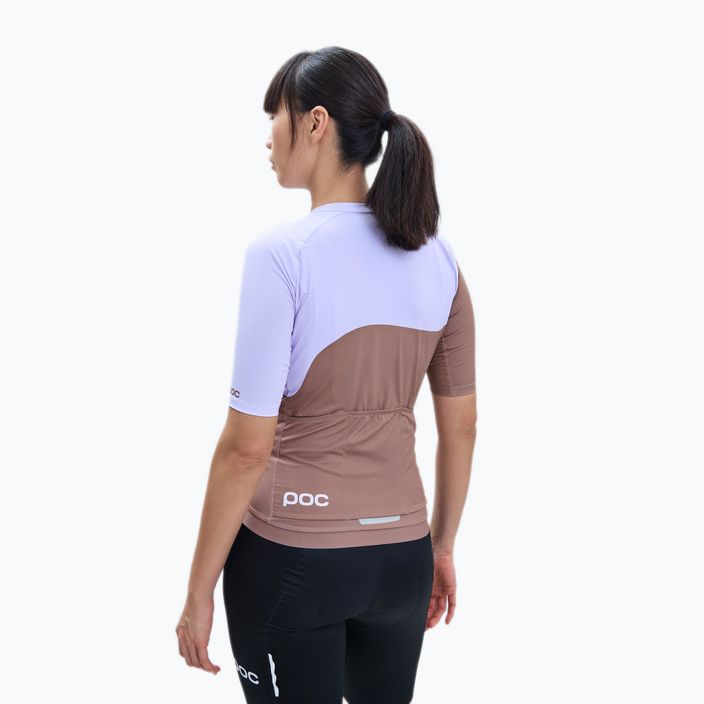 Tricoul de ciclism pentru femei POC Essential Road Print jasper brown/purple quartz 2