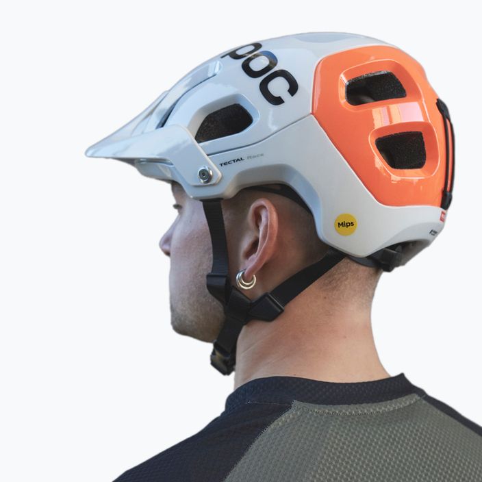 Cască de bicicletă POC Tectal Race MIPS NFC hydrogen white/fluorescent orange avip 9