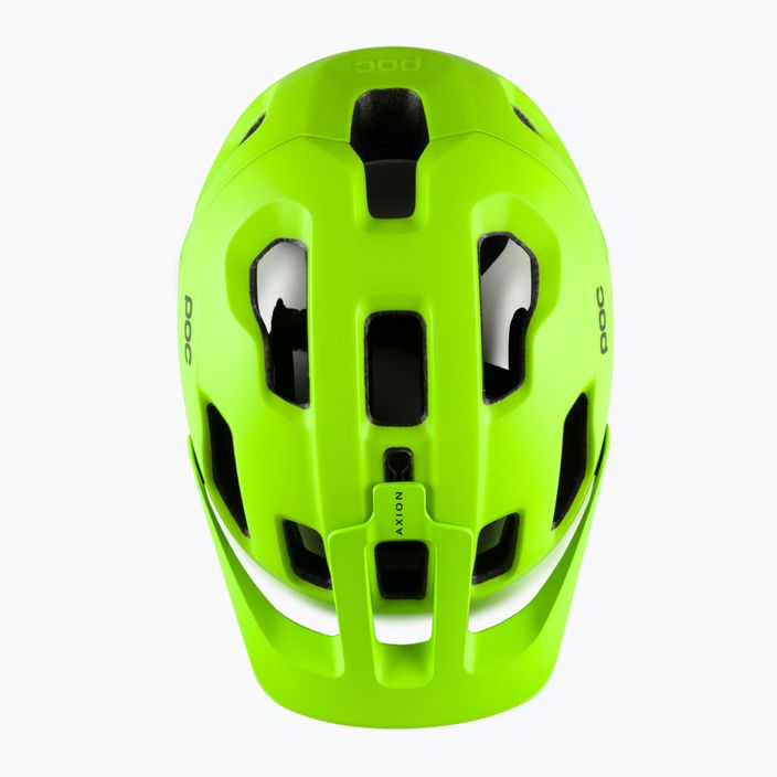 Cască de bicicletă POC Axion fluorescent yellow/green matt 6