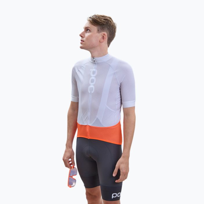 Tricoul de ciclism pentru bărbați POC Essential Road Logo granite grey/zink orange 2