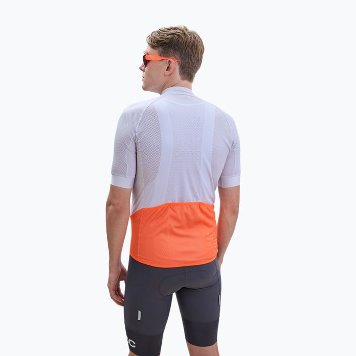Tricoul de ciclism pentru bărbați POC Essential Road Logo granite grey/zink orange 3