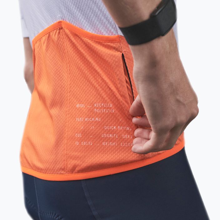 Tricoul de ciclism pentru bărbați POC Essential Road Logo granite grey/zink orange 5