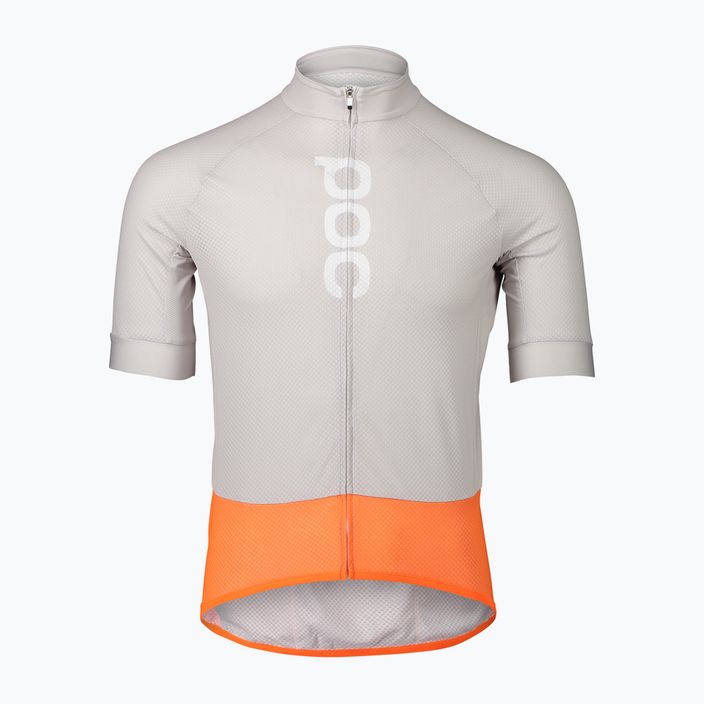 Tricoul de ciclism pentru bărbați POC Essential Road Logo granite grey/zink orange 6