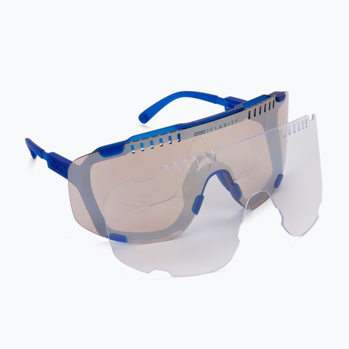 Ochelari de protecție pentru bicicletă POC Devour opal blue translucent/clarity trail silver