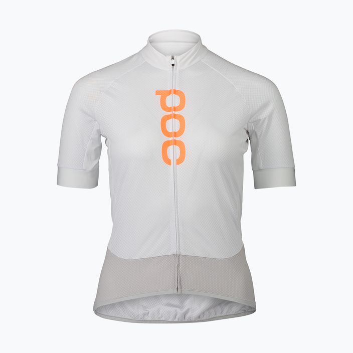 Tricoul de ciclism pentru femei POC Essential Road Logo hydrogen white/granite grey 5